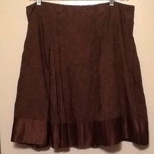 Merona cotton/poly brown flair plus size skirt 20W